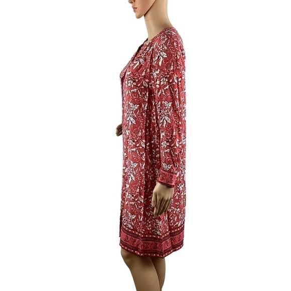LOFT Floral Printed Shift Dress Size M Red Print - Picture 4 of 7